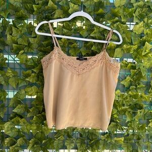 Forever 21 Lace Trim Beige Cami Top
